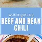 The perfect all-around chili recipe, this Warm You Up Beef and Bean Chili has all of your favorite chili ingredients, plus some bacon for added smokiness.