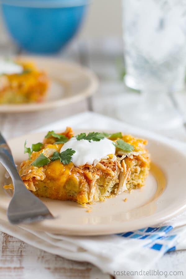 Chicken Tamale Pie on a plate