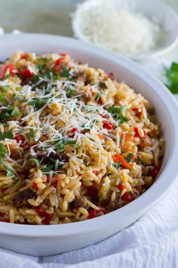 Orzo Recipe with Italian Sausage