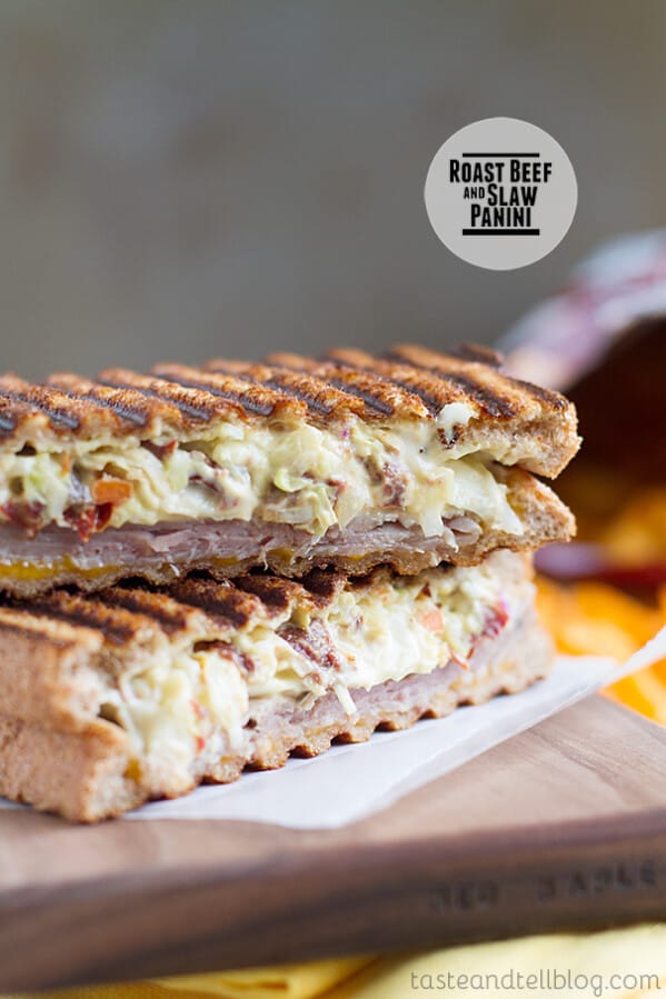 Roast Beef and Slaw Panini on Taste and Tell