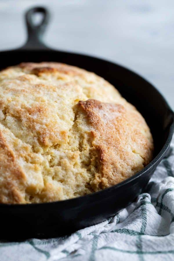 Irish Soda Bread in a cast iron pan