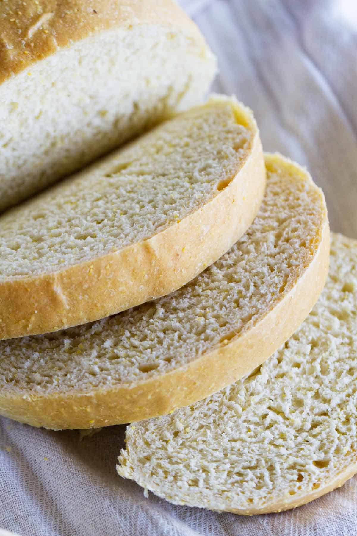 Texture of polenta bread.