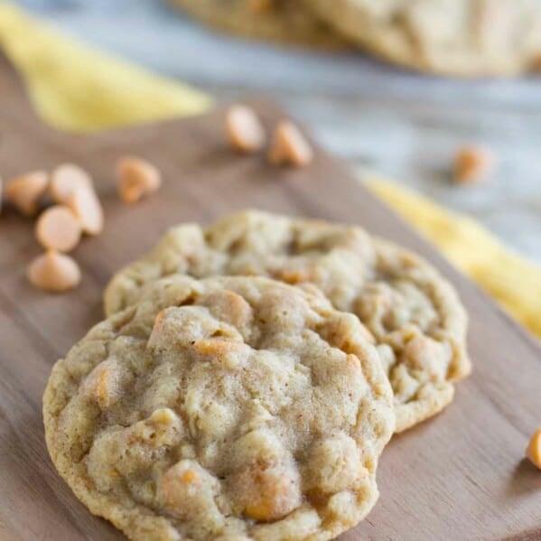 A family favorites - these Oatmeal Scotchies are filled with oats and butterscotch chips and are soft and chewy.
