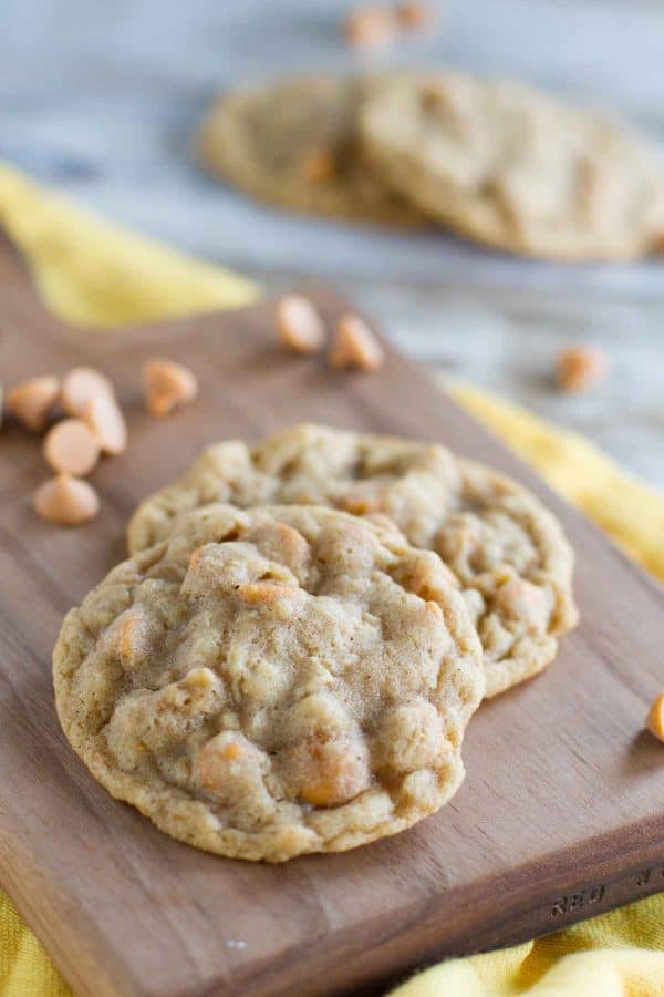 A family favorites - these Oatmeal Scotchies are filled with oats and butterscotch chips and are soft and chewy.