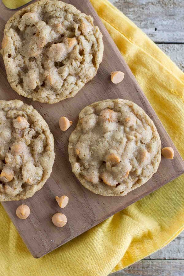 A family favorites - these Oatmeal Scotchies are filled with oats and butterscotch chips and are soft and chewy.