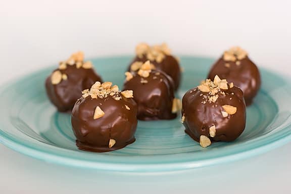 Chocolate Peanut Butter Balls | www.tasteandtellblog.com