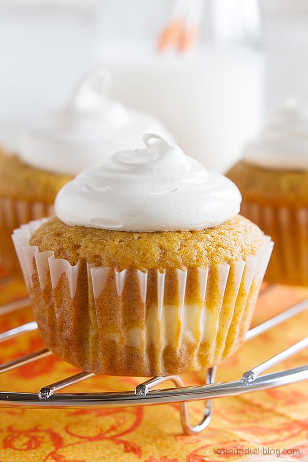 Pumpkin Cheesecake Cupcakes - Taste and Tell