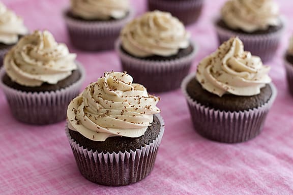 Chocolate Cupcakes with Whipped Cream Cheese Frosting | www.tasteandtellblog.com