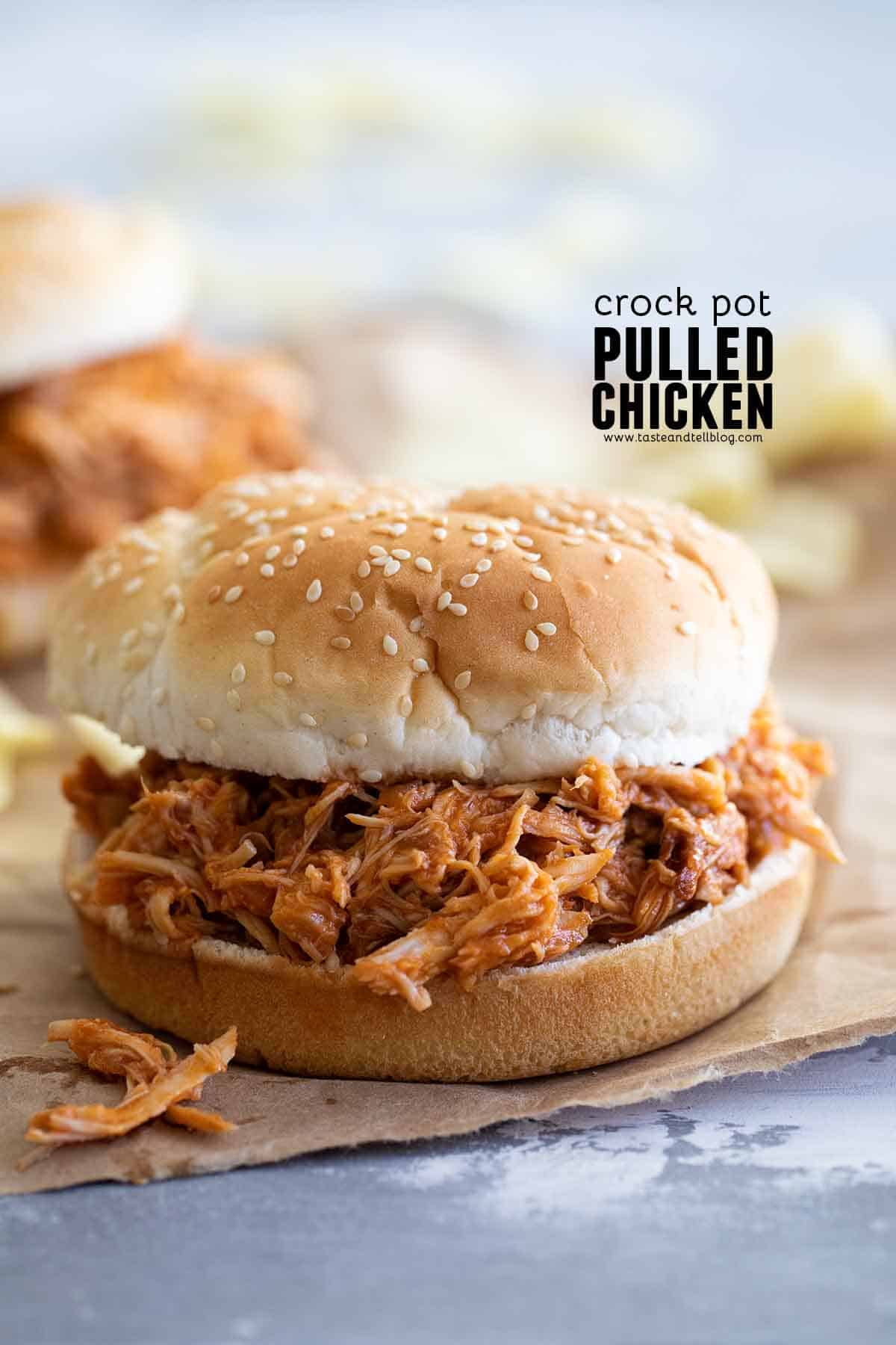 Easy Crockpot BBQ Pulled Chicken From Scratch Taste and Tell