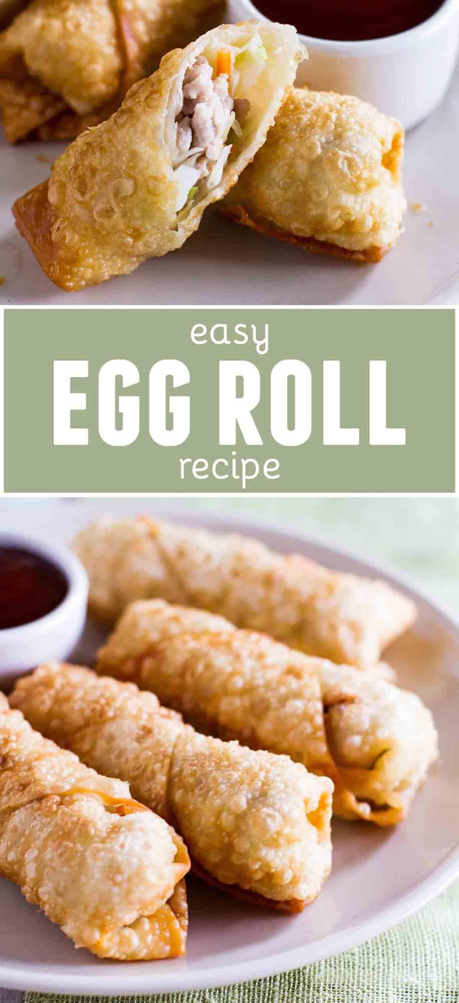Easy Egg Rolls with text in the center