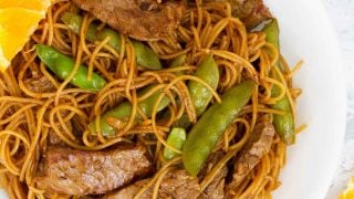 orange teriyaki beef with noodles taste and tell