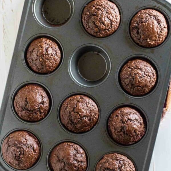 Cocoa Oatmeal Muffins in a Muffin Tin