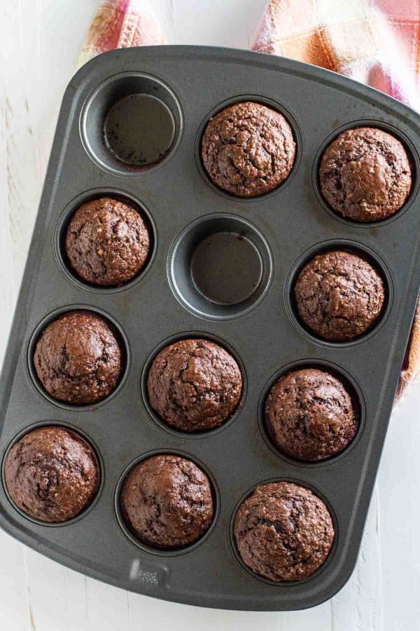Cocoa Oatmeal Muffins in a Muffin Tin
