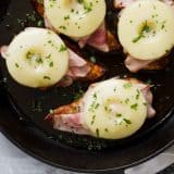 Dinner in a hurry - this Hawaiian Chicken with Ham and Pineapple cooks up in less than 30 minutes. Soy sauce seasoned chicken is topped with ham, pineapple, and melty cheese for a dinner you’ll want to make over and over again.