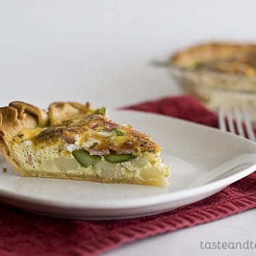 Canadian Bacon and Potato Quiche | www.tasteandtellblog.com