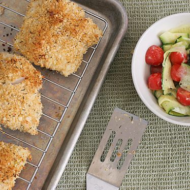 Crispy Fish with Shaved Zucchini Salad | www.tasteandtellblog.com