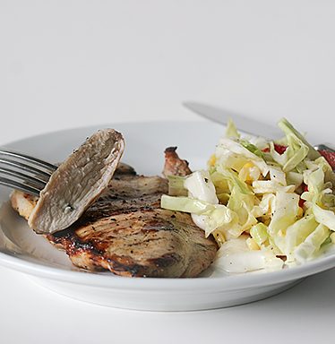 Grilled Lemon Chicken with Cabbage and Corn Slaw | www.tasteandtellblog.com