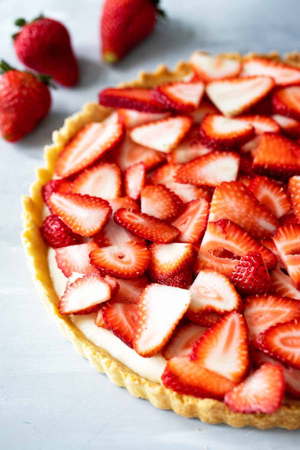 Strawberry tart made with fresh strawberries