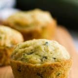 zucchini muffin with text bar