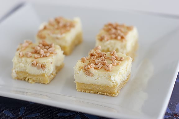 Creme Brulee Cheesecake Bars | www.tasteandtellblog.com