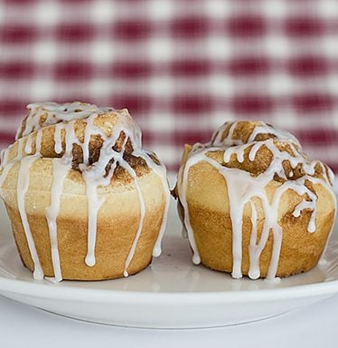 Rolled Cinnamon Roll Muffins | www.tasteandtellblog.com