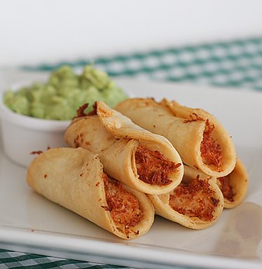 Chicken, Bacon and Cream Cheese Mini Taquitos | www.tasteandtellblog.com