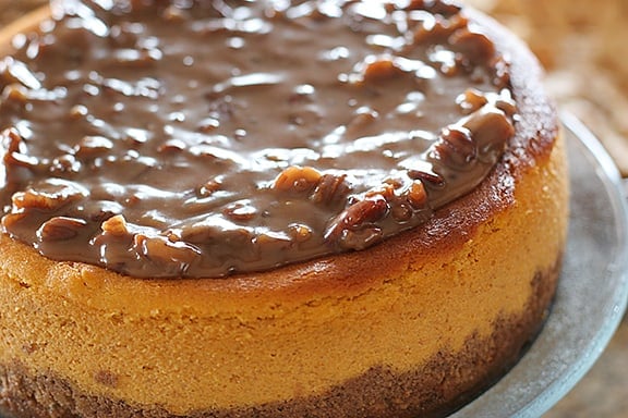 Larger-Than-Life Praline Cheesecake | www.tasteandtellblog.com