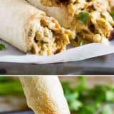 Baked Creamy Chicken Taquitos collage with text bar.