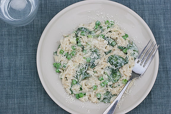 Orzo Risotto with Spring Greens | www.tasteandtellblog.com