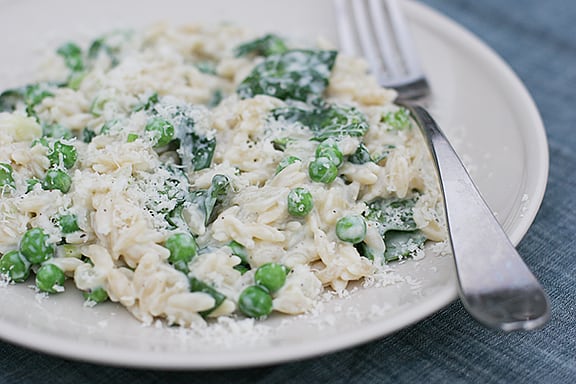 Orzo Risotto with Spring Greens | www.tasteandtellblog.com