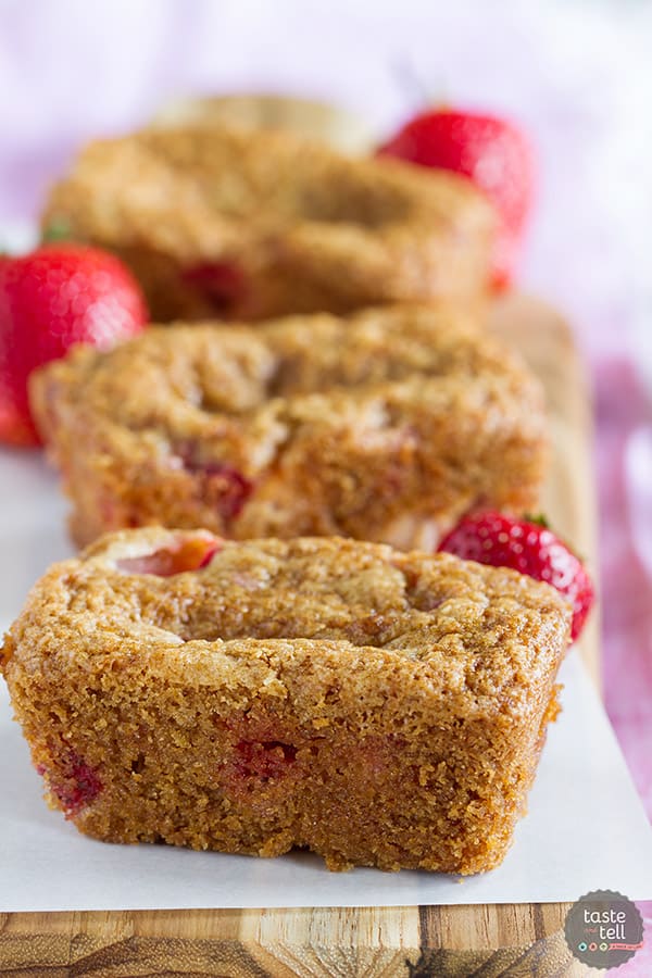 Fresh strawberries and cinnamon are the stars in this Easy Strawberry Bread. A great way to take advantage of strawberry season!