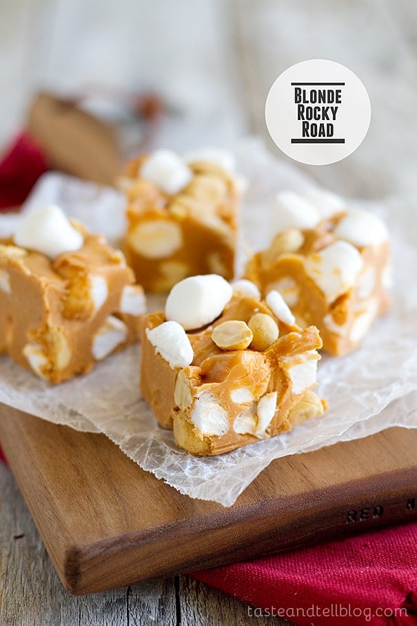Homemade Rocky Road Recipes - Blonde Rocky Road Bars | Homemade Recipes http://homemaderecipes.com/holiday-event/rocky-road-recipes-for-national-rocky-road-day