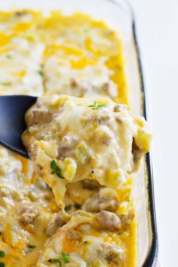 This Green Chile Casserole with Beef is a comfort food favorite!