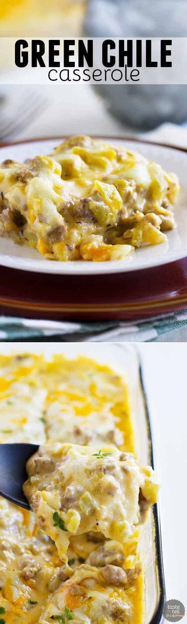 Comforting and creamy, this Green Chile Casserole is simple to prepare and reminds me of home.