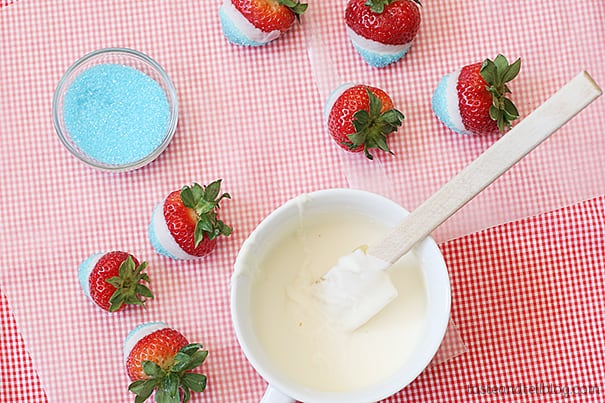 Red, White and Blue Dipped Strawberries