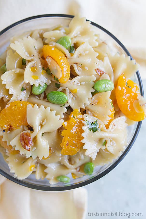 Oriental Pasta Salad with mandarin oranges.