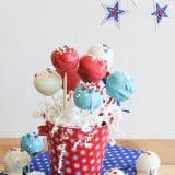 Red and Blue Velvet Cake Pops
