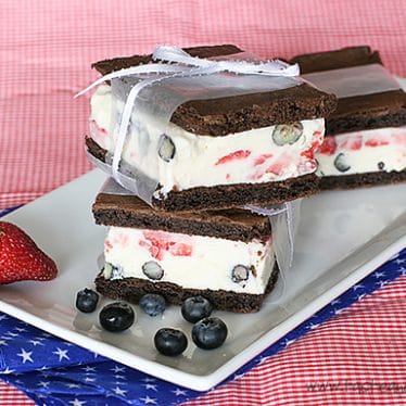 Red, White and Blue Ice Cream Sandwiches | www.tasteandtellblog.com