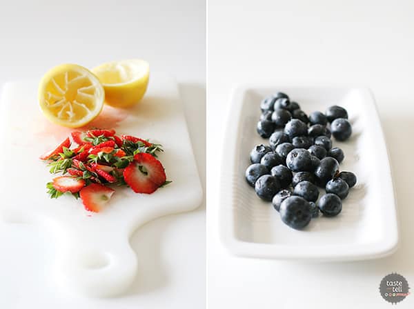 Ingredients for Strawberry Blueberry Pudding Pops