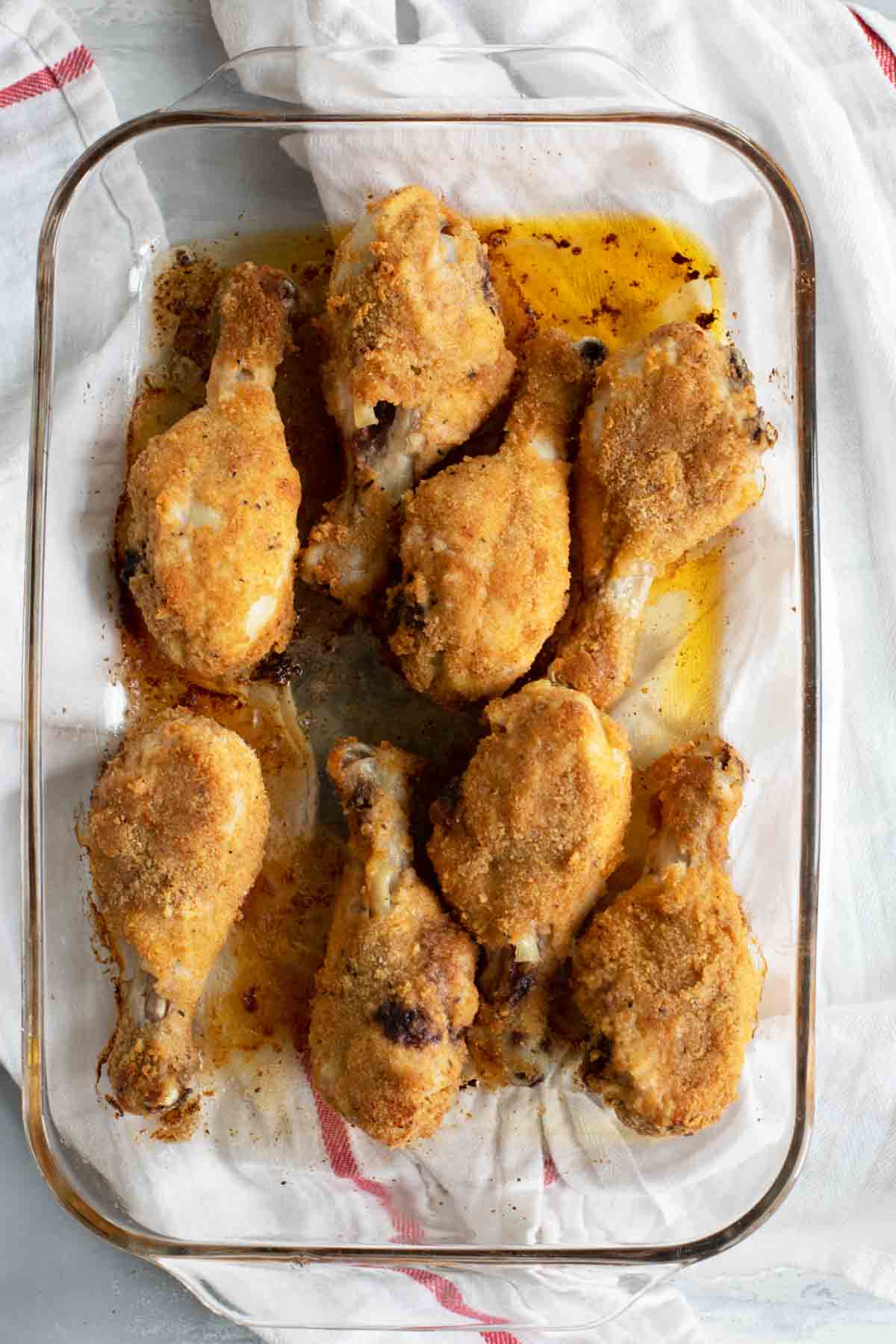 overhead view of Baked Chicken Drumsticks