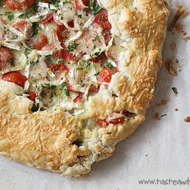 Tomato, Caramelized Onion and Brie Galette | www.tasteandtellblog.com