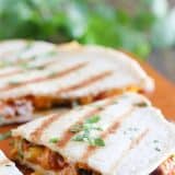 Grilled Chicken Quesadillas with text bar