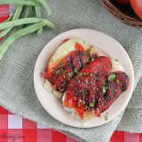 Grilled Roasted Red Peppers Stuffed with Cheese | www.tasteandtellblog.com