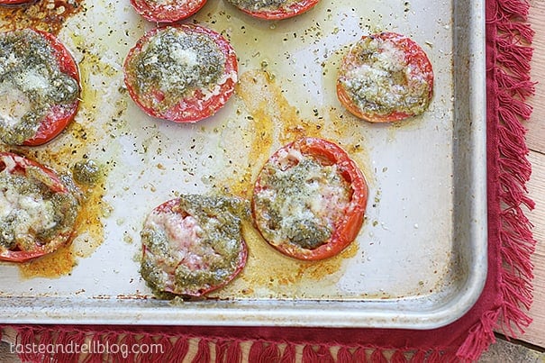 Roasted Tomatoes with Pesto - perfect summer recipe