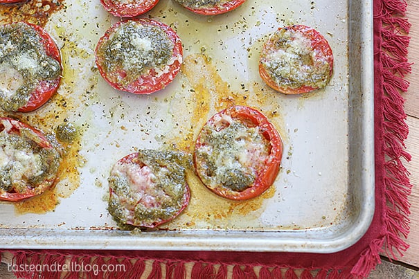 Roasted Tomatoes with Pesto - perfect summer recipe