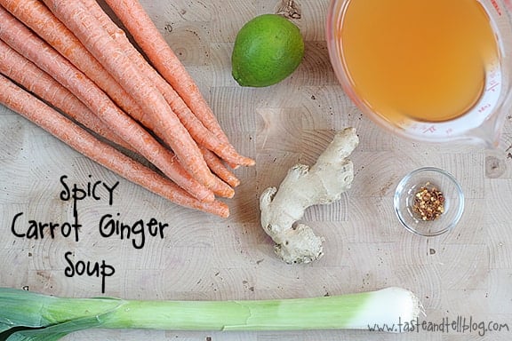 Spicy Carrot Ginger Soup from www.tasteandtellblog.com