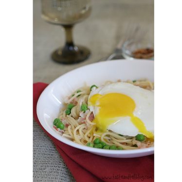 Spicy Pancetta with Peas | www.tasteandtellblog.com