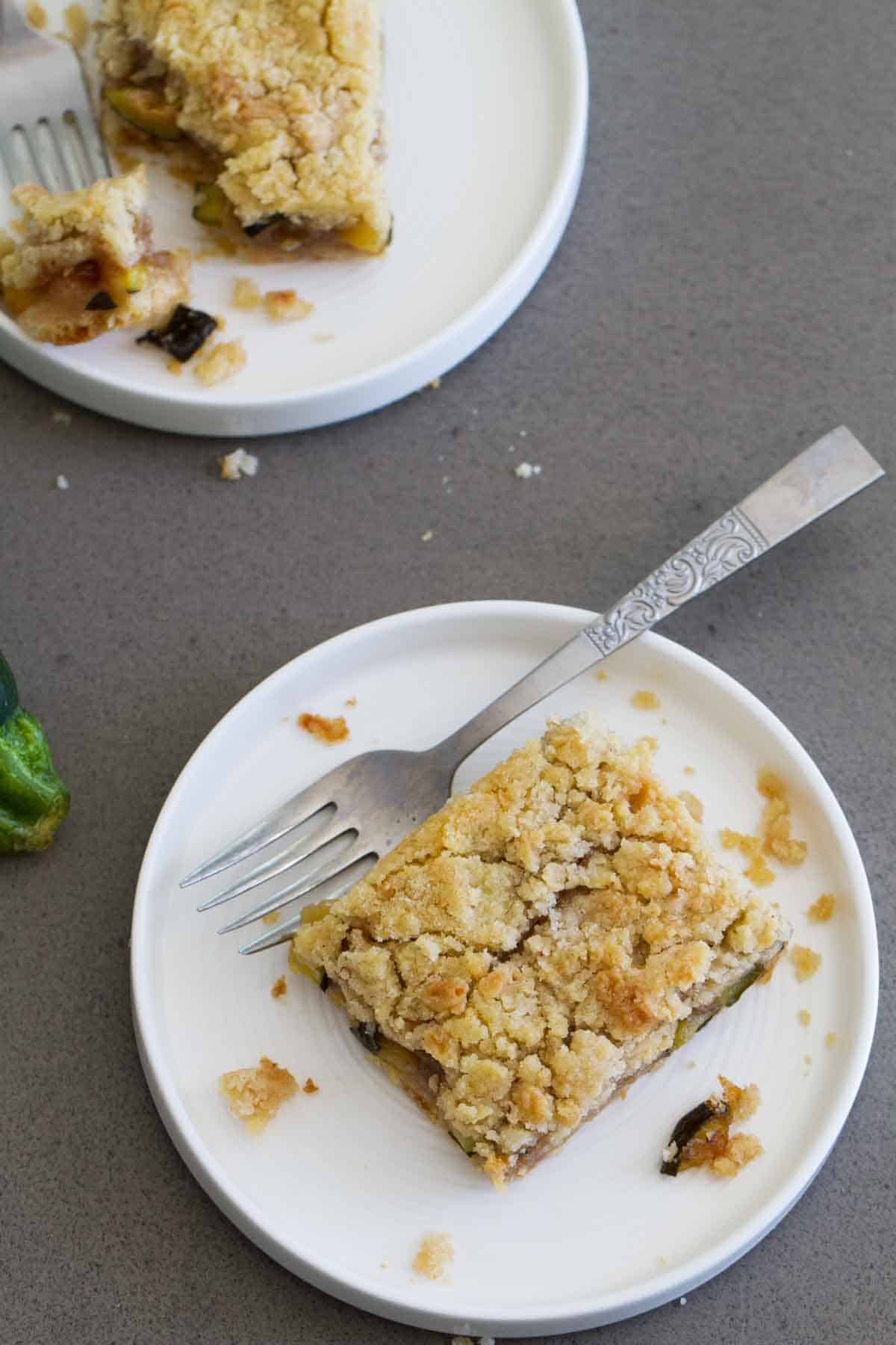 overhead view of zucchini cobbler bars