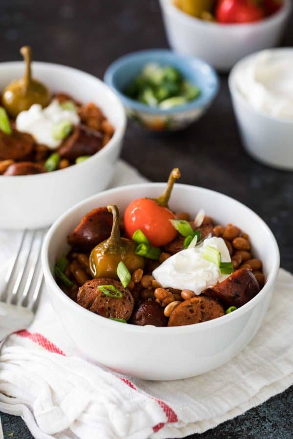 Easy Crock Pot Beans and Sausage