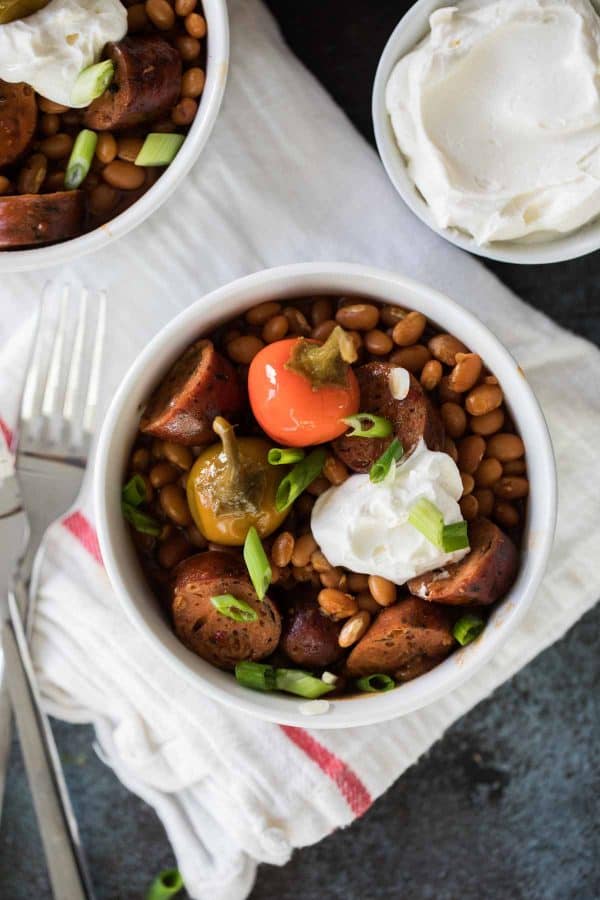 How to make beans and sausage in the slow cooker